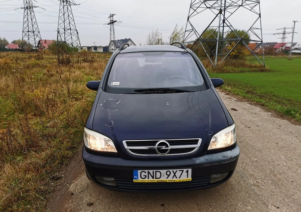 Opel Zafira cena 4500 przebieg: 212300, rok produkcji 2003 z Starogard Gdański małe 106